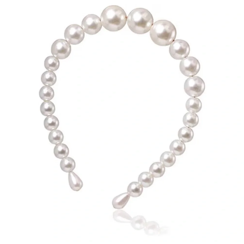 NWT White Pearl Beaded Headband - Elegant Women's Headband